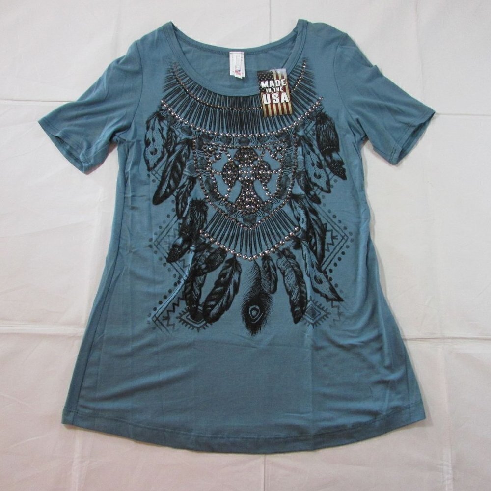 Liberty Wear Women's Short Sleeve Sweet Dreams Printed T-Shirt - Teal